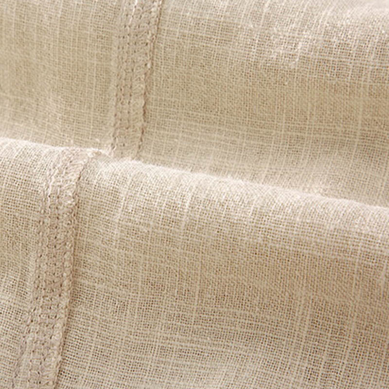 Pantaloni corti con coulisse in lino ramiè tinta unita da uomo Buddha Stones con tasche - image 5