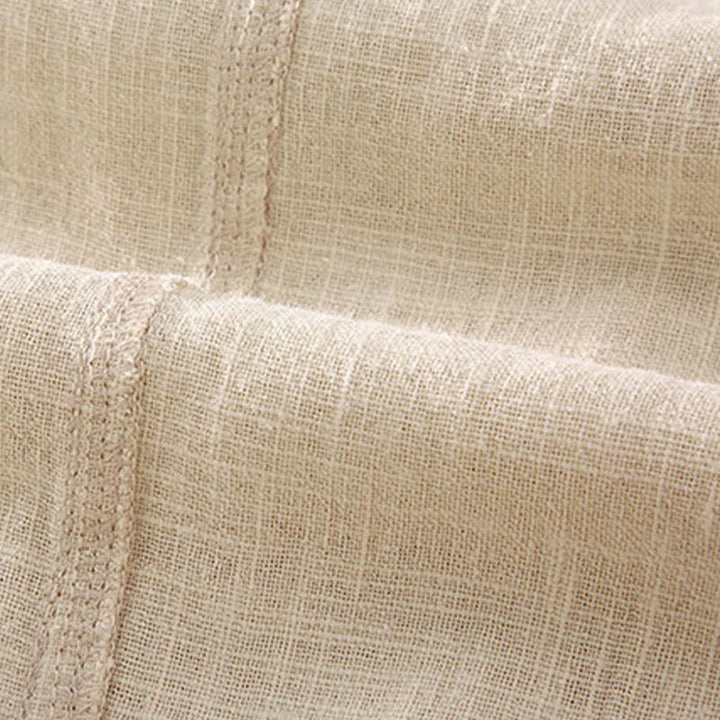 Pantaloni corti con coulisse in lino ramiè tinta unita da uomo Buddha Stones con tasche - image 5