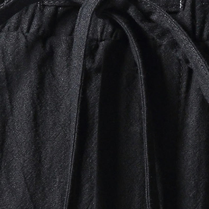 Pantaloni harem casual da uomo in cotone e lino tinta unita con tasche , Buddha Stones - image 3