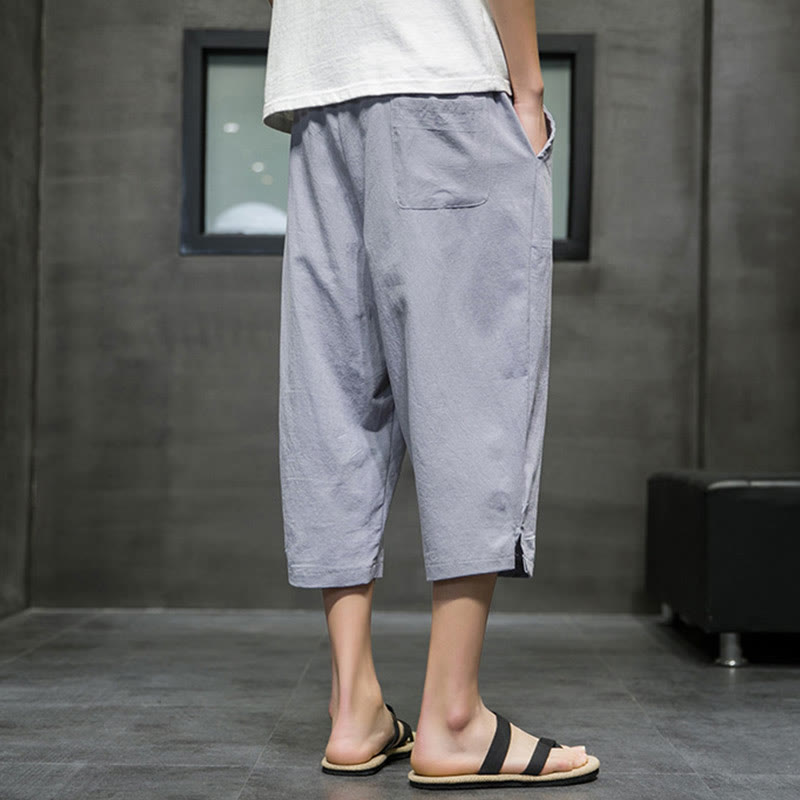 Pantaloni corti da uomo in lino con coulisse e tasche Buddha Stones Summer - image 20