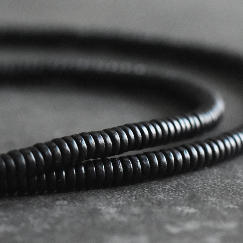 Bracciale multistrato in rame con perline di legno di ebano tibetano Buddha Stones