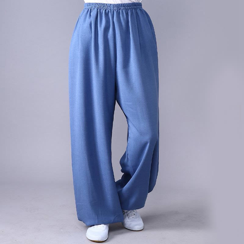Pantaloni unisex in cotone e lino con elastico in vita, Buddha Stones , per la pratica del Tai Chi Qigong - FiordalisoBlu - 3XL- ADATTO PER USA/UK/AU/UE - 2XL - image 8