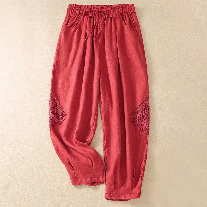 Pantaloni harem con coulisse in cotone con tasche da donna Buddha Stones Summer - Pomodoro - US8-10, UK/AU12-14, EU40-42 (2XL) - image 21