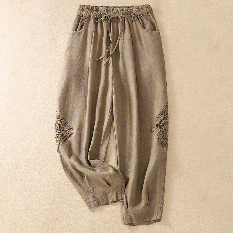 Pantaloni harem con coulisse in cotone con tasche da donna Buddha Stones Summer - Abbronzatura - US8-10, UK/AU12-14, EU40-42 (2XL) - image 1