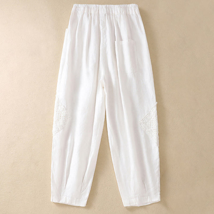 Pantaloni harem con coulisse in cotone con tasche da donna Buddha Stones Summer - image 7