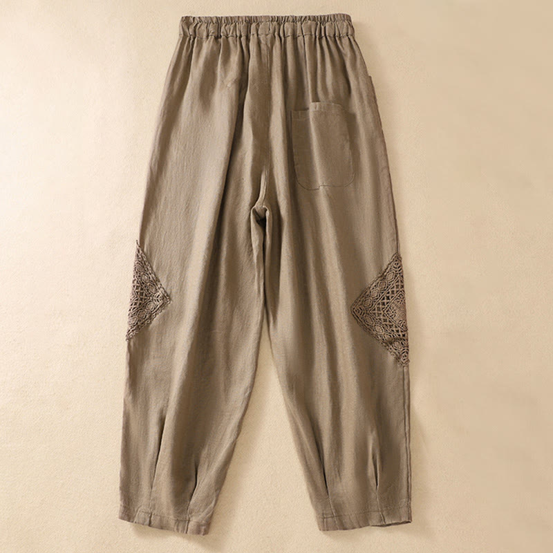 Pantaloni harem con coulisse in cotone con tasche da donna Buddha Stones Summer - image 4