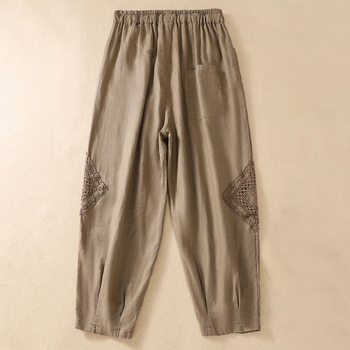 Pantaloni harem con coulisse in cotone con tasche da donna Buddha Stones Summer - image 4