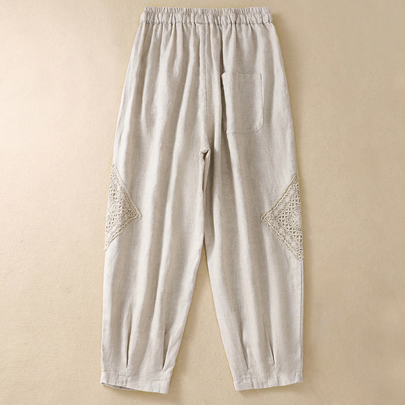 Pantaloni harem con coulisse in cotone con tasche da donna Buddha Stones Summer - image 18