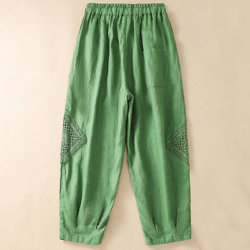 Pantaloni harem con coulisse in cotone con tasche da donna Buddha Stones Summer - image 11