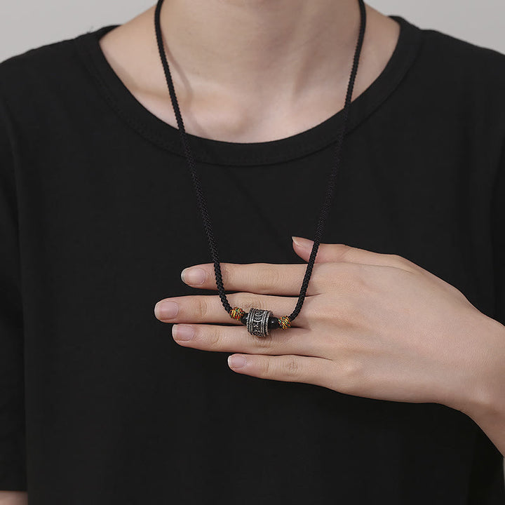 Buddha Stones Tibet Om Mani Padme Hum Svastica PiXiu Rame Saggezza Corda Collana Pendente - image 4