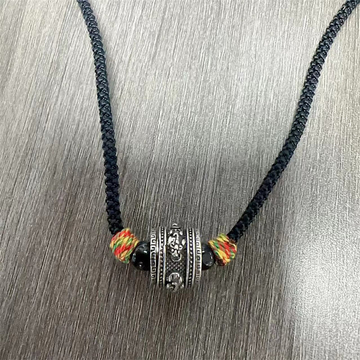 Buddha Stones Tibet Om Mani Padme Hum Svastica PiXiu Rame Saggezza Corda Collana Pendente - image 8