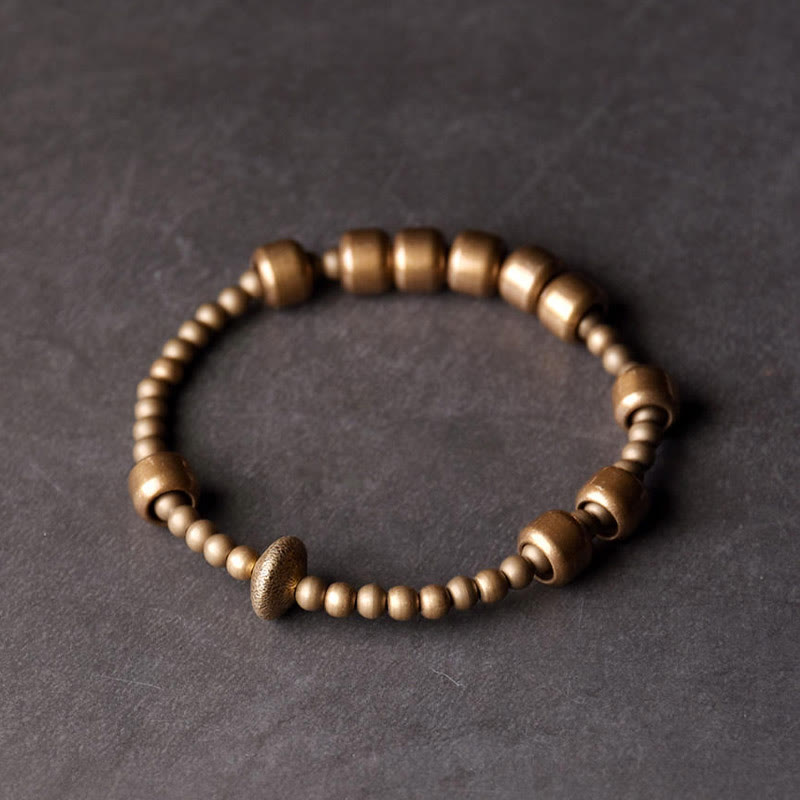 Bracciale Buddha Stones Vintage Rame Ottone Blance Wealth