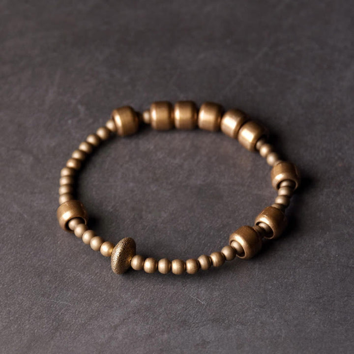 Bracciale Buddha Stones Vintage Rame Ottone Blance Wealth