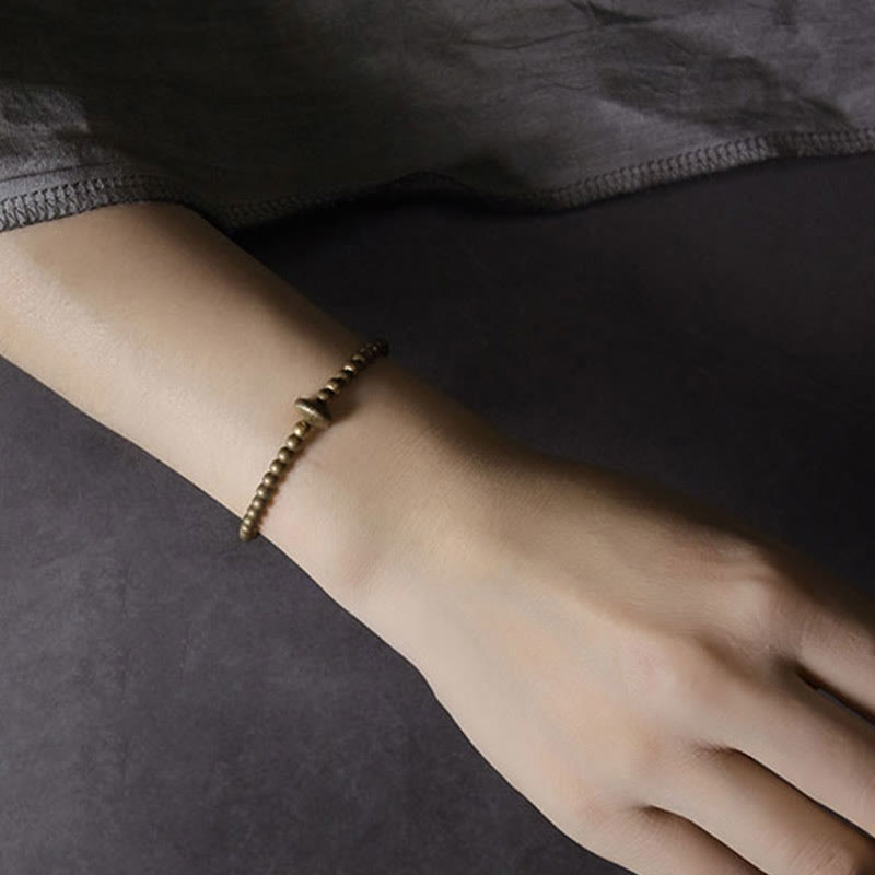 Bracciale Buddha Stones Vintage Rame Ottone Blance Wealth
