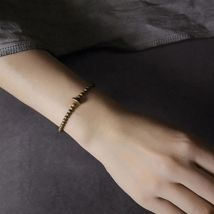 Bracciale Buddha Stones Vintage Rame Ottone Blance Wealth