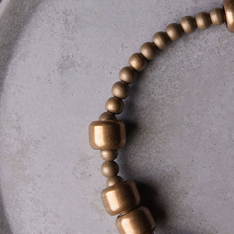 Bracciale Buddha Stones Vintage Rame Ottone Blance Wealth