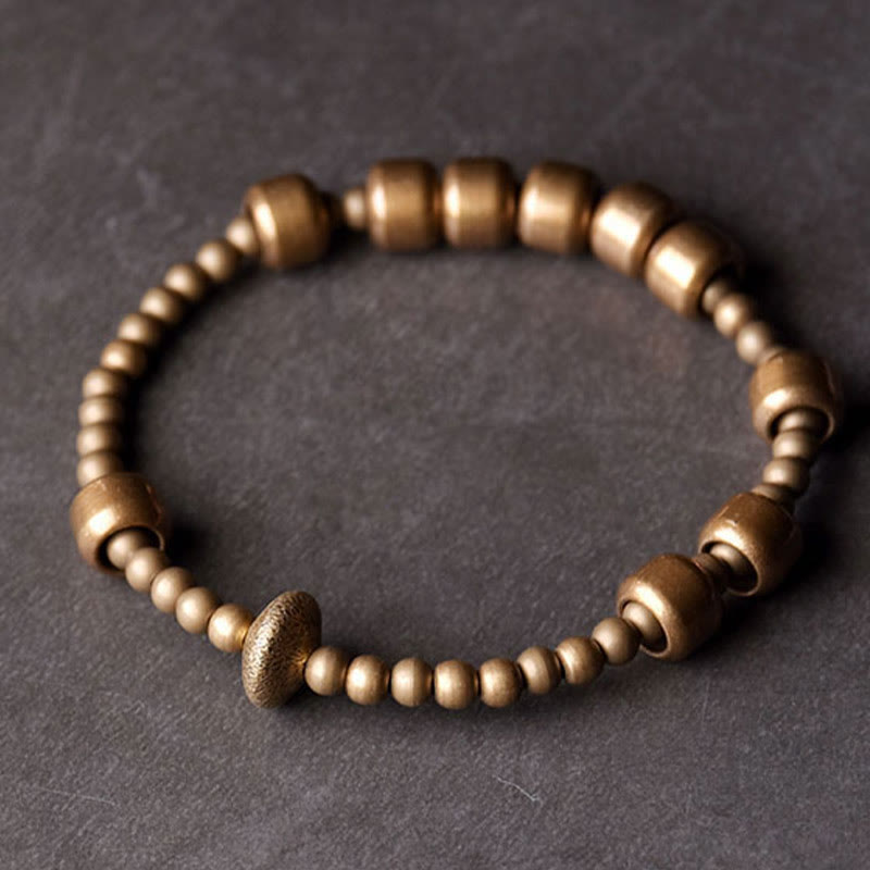 Bracciale Buddha Stones Vintage Rame Ottone Blance Wealth