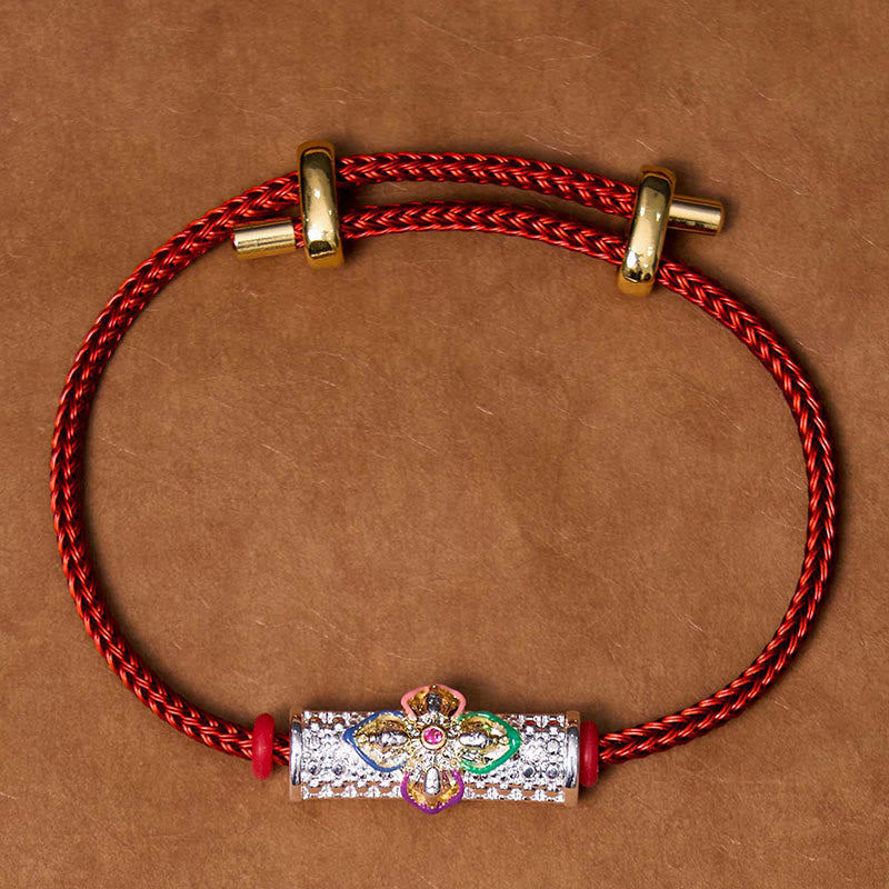 Braccialetto di corda rossa Buddha Stones