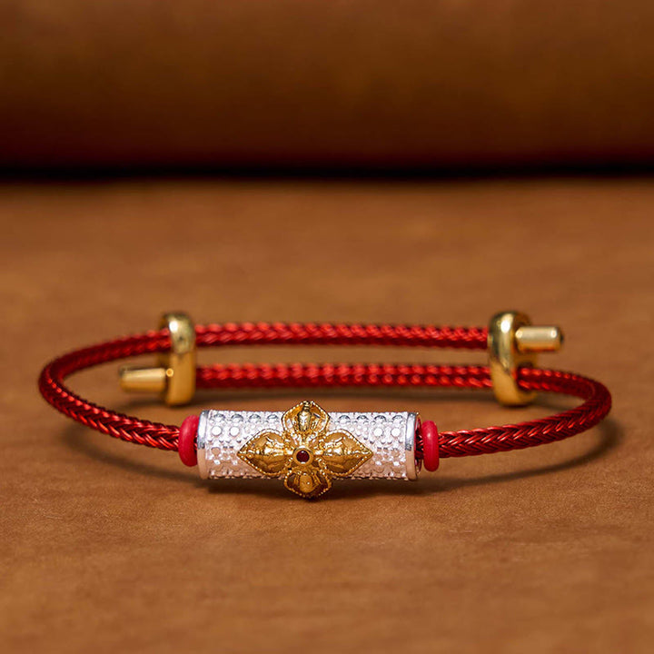 Braccialetto di corda rossa Buddha Stones
