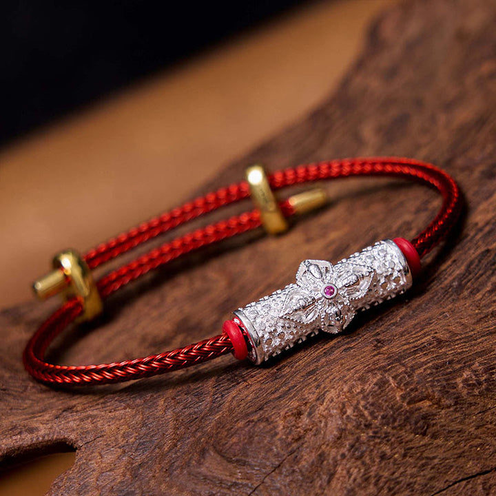 Braccialetto di corda rossa Buddha Stones