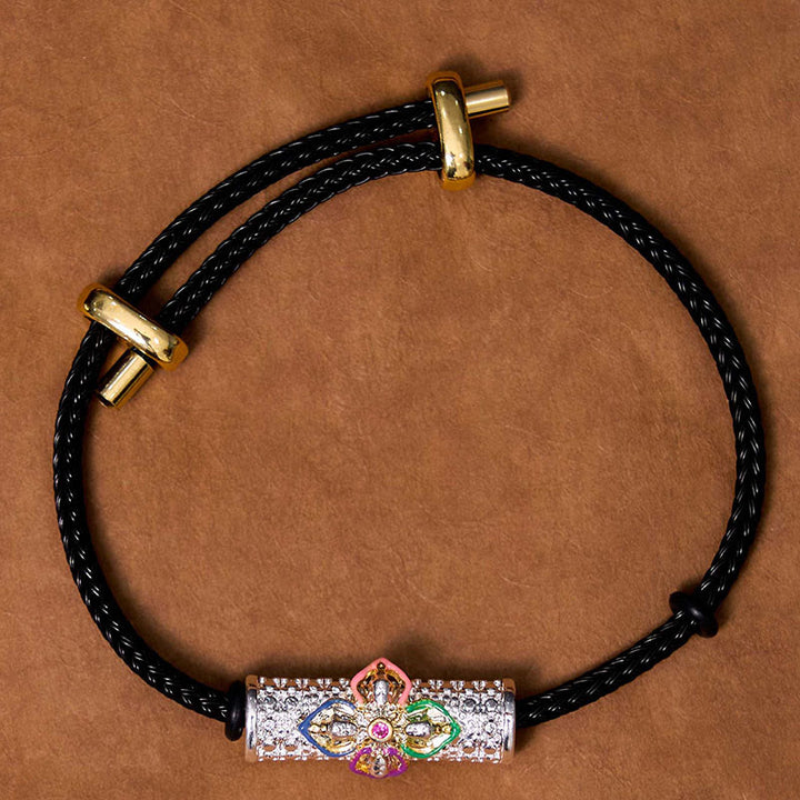 Braccialetto di corda rossa Buddha Stones