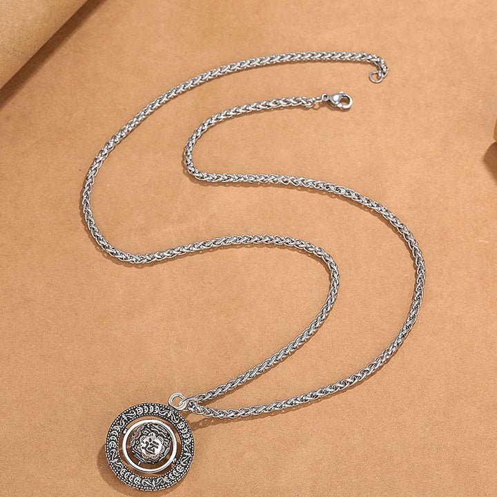 Buddha Stones La fortuna di una persona migliora il design Modello Collana pendente girevole in rame