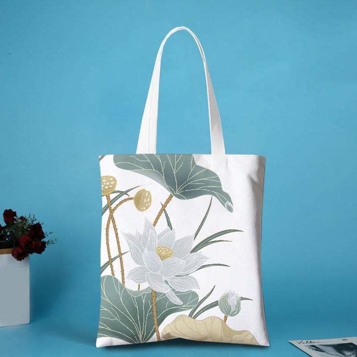 Borsa a tracolla in tela e metallo con motivo Buddha Stones Lotus