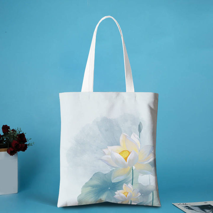 Borsa a tracolla in tela e metallo con motivo Buddha Stones Lotus