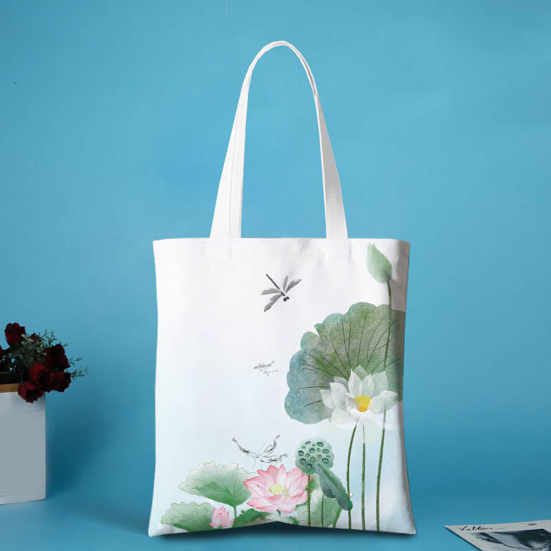 Borsa a tracolla in tela e metallo con motivo Buddha Stones Lotus