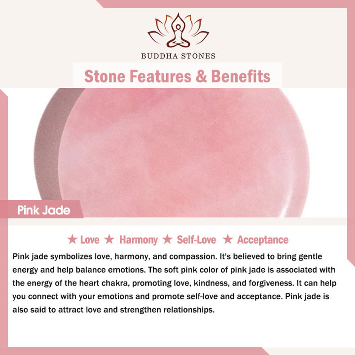 Buddha Stones Braccialetto di giada rosa antico naturale per l'amore di sé