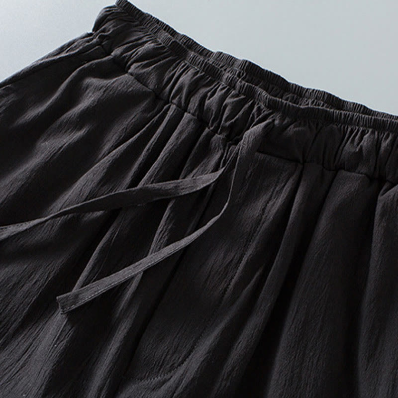 Buddha Stones Tang Frog-Bottone Camicia Manica Tre Quarti Pantaloni Abito Uomo