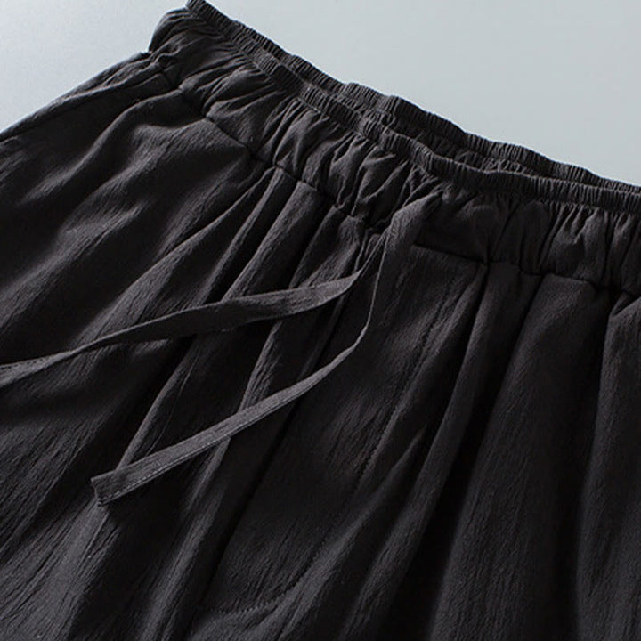 Buddha Stones Tang Frog-Bottone Camicia Manica Tre Quarti Pantaloni Abito Uomo