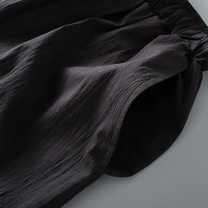 Buddha Stones Tang Frog-Bottone Camicia Manica Tre Quarti Pantaloni Abito Uomo