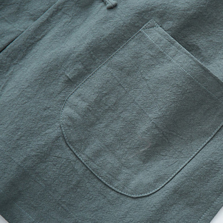 Buddha Stones Tang Frog-Bottone Camicia Manica Lunga Cotone Abbigliamento Uomo - image 11