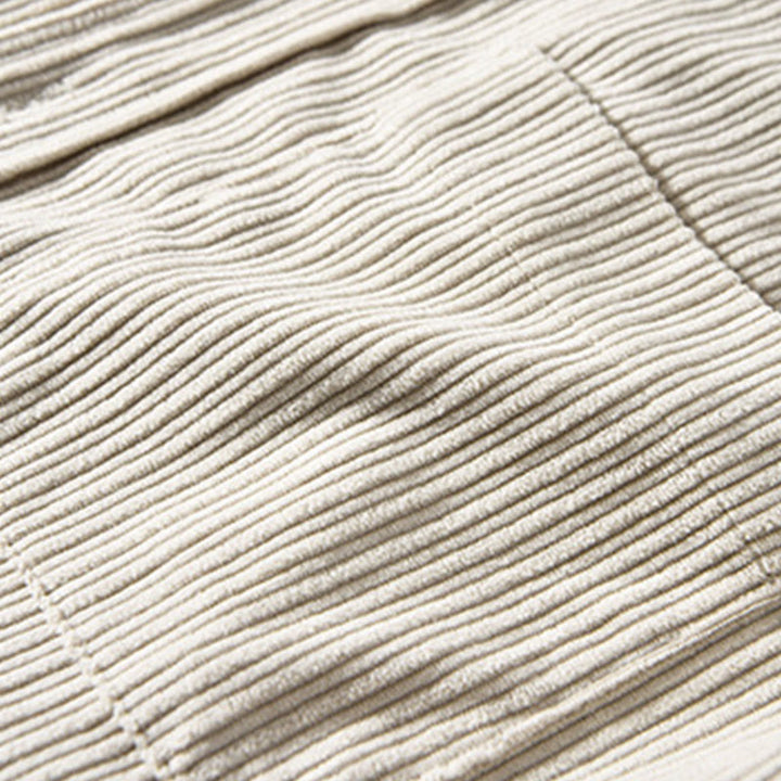 Camicia comoda in velluto a coste con fodera in pile a maniche lunghe da uomo Buddha Stones con tasca - image 8