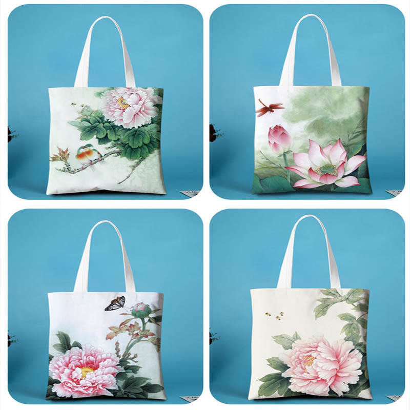 Borsa a tracolla in tela a forma di loto Buddha Stones