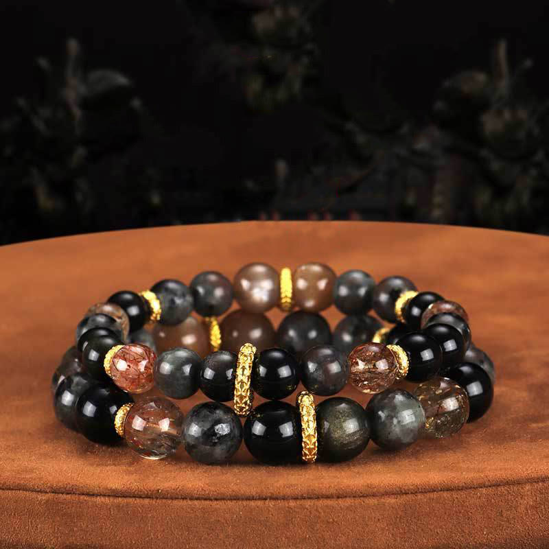 Braccialetto positivo Buddha Stones Sun Stone Lava Rock