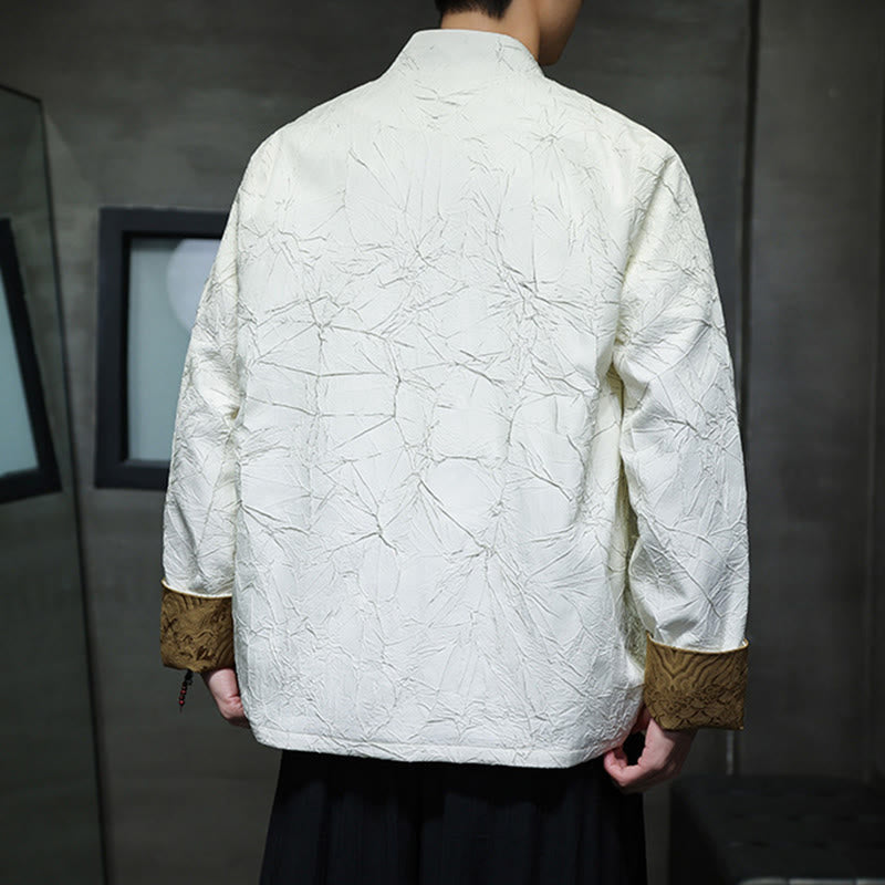 Buddha Stones Tang Suit Casual Frog-bottoni Manica Lunga Nylon Giacca Camicia Uomo Abbigliamento - image 11