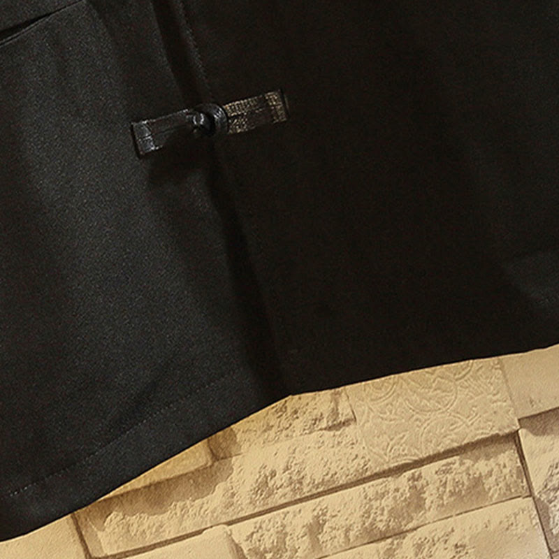 Buddha Stones Ricama Drago Fenice Casual Rana-bottoni Cotone Giacca Camicia Abbigliamento Uomo - image 7