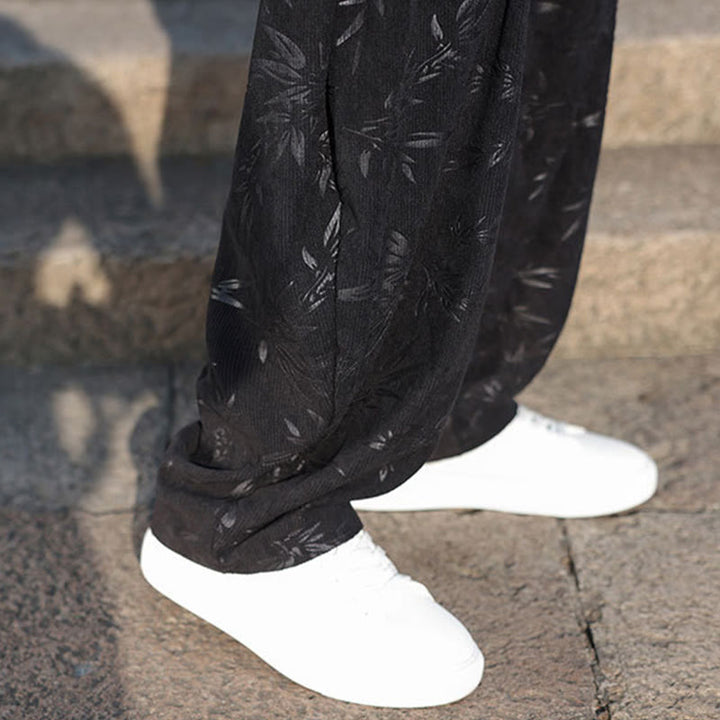 Pantaloni da uomo casual in cotone con tasche, ricamati con Buddha Stones - image 11