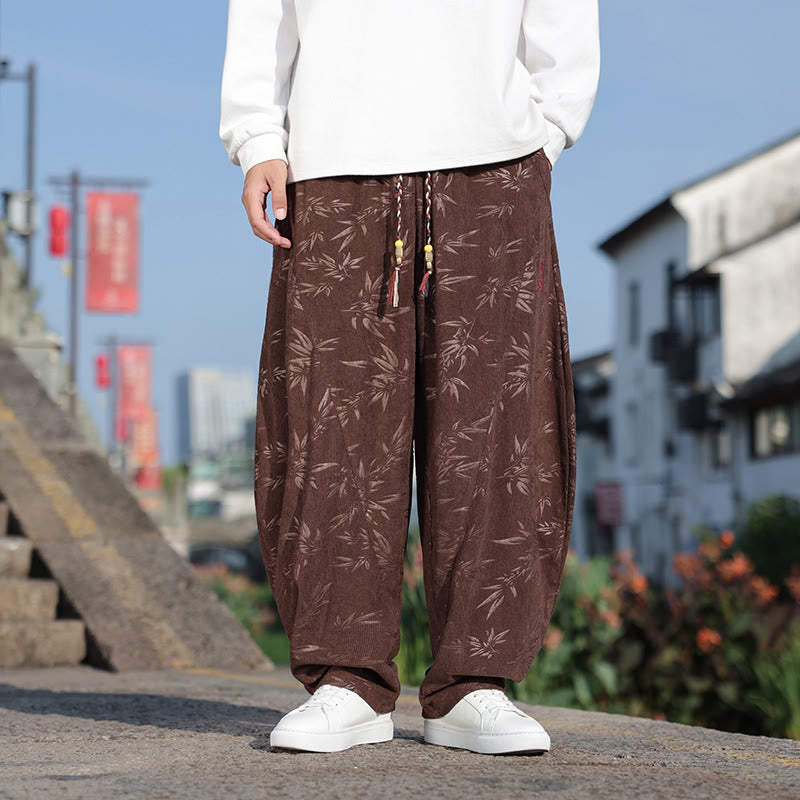 Pantaloni da uomo casual in cotone con tasche, ricamati con Buddha Stones - image 15