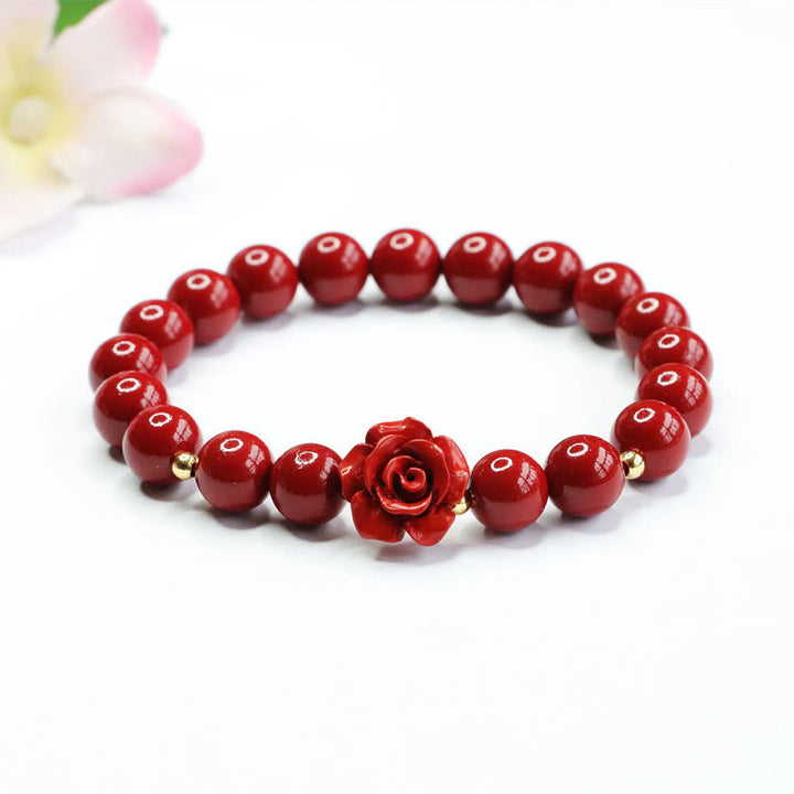 Bracciale Buddha Stones Cinnabar Rose Calm