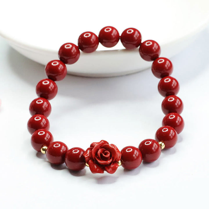 Bracciale Buddha Stones Cinnabar Rose Calm