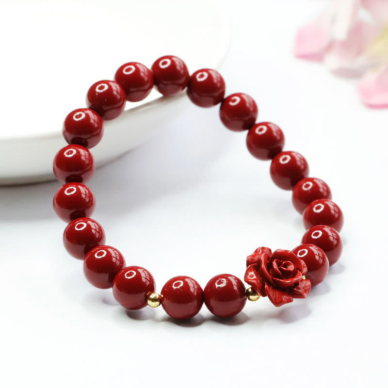 Bracciale Buddha Stones Cinnabar Rose Calm