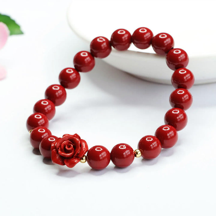 Bracciale Buddha Stones Cinnabar Rose Calm