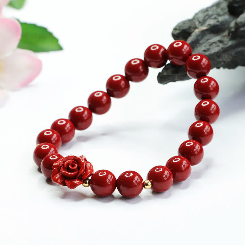 Bracciale Buddha Stones Cinnabar Rose Calm