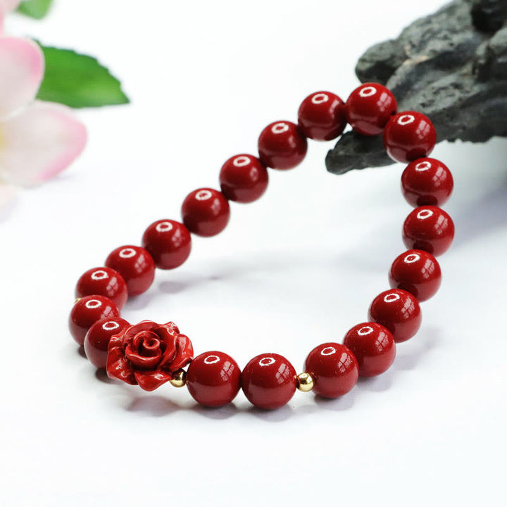 Bracciale Buddha Stones Cinnabar Rose Calm