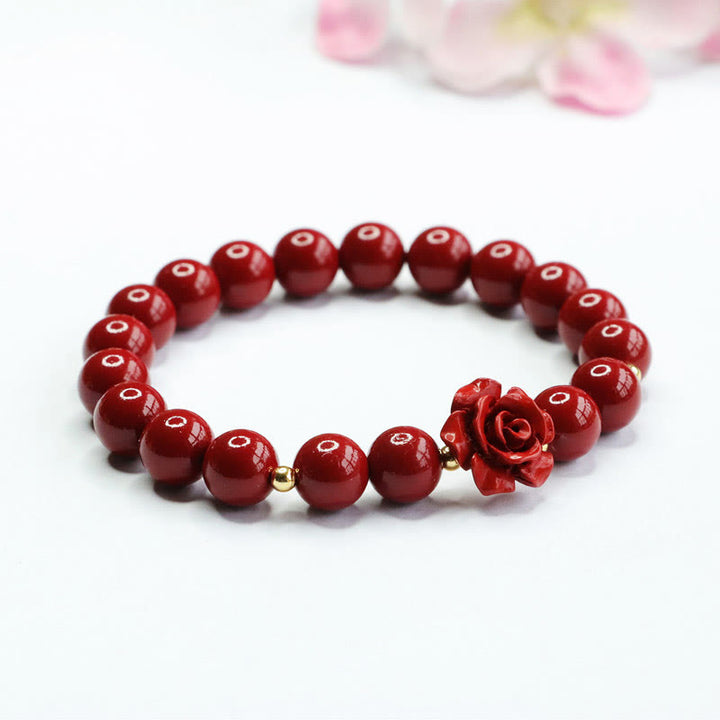 Bracciale Buddha Stones Cinnabar Rose Calm