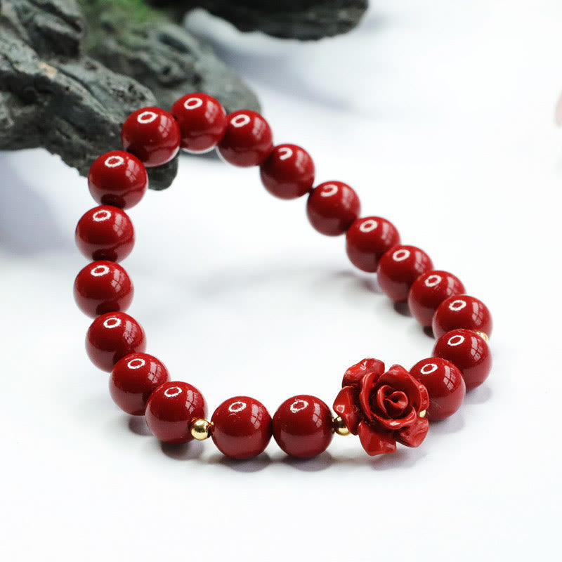 Bracciale Buddha Stones Cinnabar Rose Calm