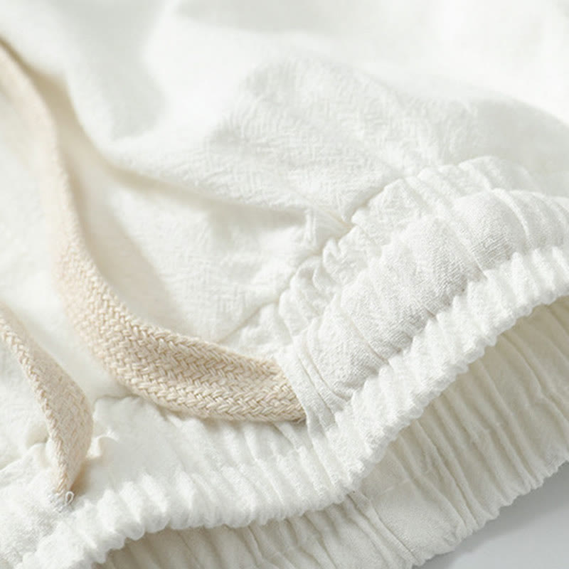 Pantaloni da uomo casual larghi in cotone e lino tinta unita con tasche Buddha Stones - image 4